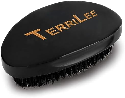 Terrilee Premium Palm Wave Brush for Men 360 - Medium Hard Curved 360 Wave Hair Brushs - Made with Nature Beech & Nylon Boar Bristle Men's Hair Brush For Black Men 360 Wave Brush (Black) - Image 3