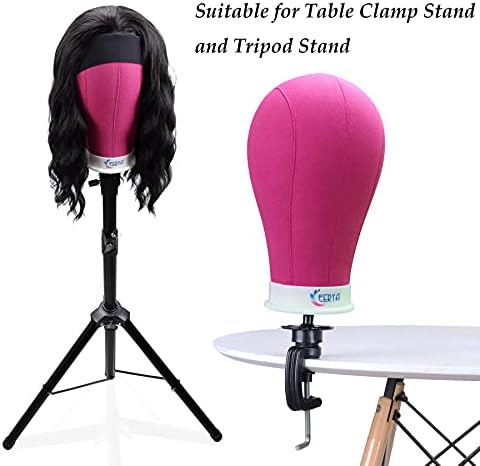 EERYA 23 Inch Wig Head Stand Set for Wig Making Display Styling Training - Image 6