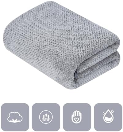 Extra Large Bath Towel Set of 2 (35"x70"),Oversized Bath Sheet Super Soft Highly Absorbent Jumbo Bathroom Towel Set Microfibers Quick Dry Shower Towel for Hotel,Bathroom,Guest,Spa,Gym (2PCS Grey) - Image 2