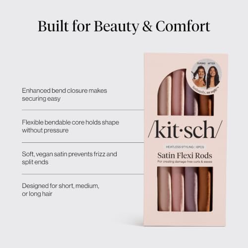 Kitsch Satin Flexi Rods Heatless Curling Rod - 6 pcs, Rosewood - Image 4