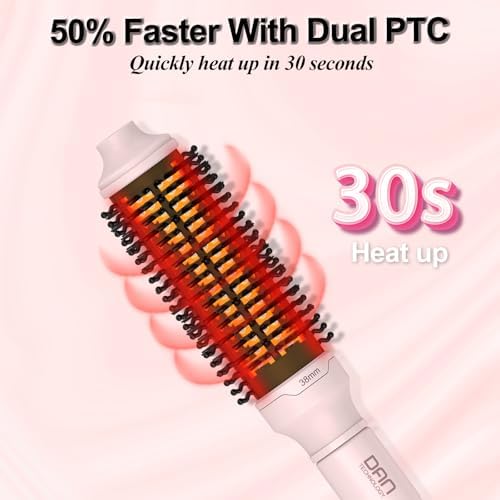 Thermal Brush,1.5 inch Heated Round Brushes,Non-Blowing Curling Brush,Pink - Image 2