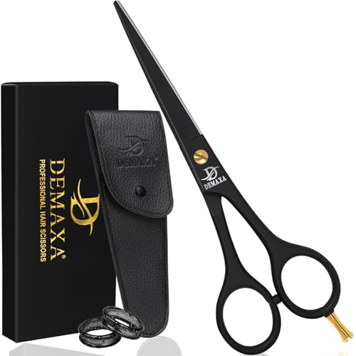 DEMAXA Professional Hair Scissors 6.5 Inch - Premium High Carbon Stainless Steel Barber Salon Hair Shears for Haircut Scissors - Ergonomic Design Super-Sharp Hair cutting Shears Blades by DEMAXA