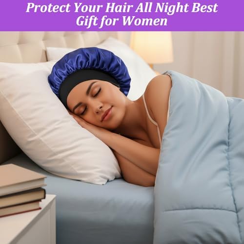 WLLHYF 18 Pcs Satin Bonnets for Sleeping, Large Silk Bonnet, Multicolored C - Image 6