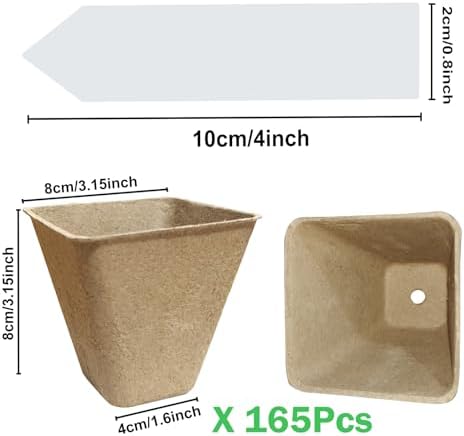 Peat Pots, 165 Pack 3.15 Inch Seed Starter Pots for Seedlings - Image 2