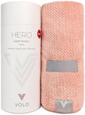VOLO Hero Hair Towel – Ultra Soft Nanoweave™ Microfiber, Super Absorbent Quick Dry, Reduces Dry Time 50%, Anti-Frizz & Breakage, Secure Snug Strap, Large Wrap for All Hair Types - Cloud Pink by VOLO
