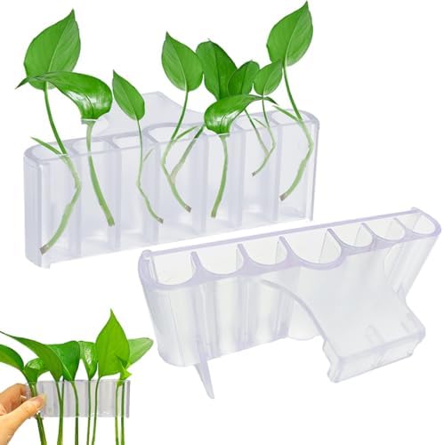 2PC 7 Holes Aquarium Plant Holder, Hanging Aquatic Plant Cup with Long Hook by Aidmi