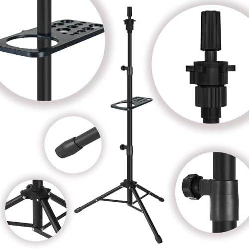 ZQIAN BEAUTY 50 Inch Metal Wig Stand, Adjustable Wig Head Stand, Mannequin Head Stand for Cosmetology Hairdressing, Wig Stand Tripod with Tool Tray (Black, Mannequin Head Not Included) - Image 5