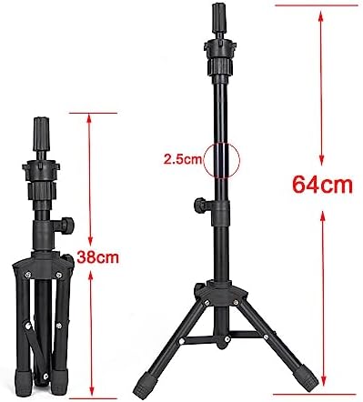 ZQIAN BEAUTY 25 Inch Wig Stand Tripod, Adjustable Mannequin Head Stand, Wig Head Stand for Training Heads And Canvas Block Head (Mannequin Head Not Included) - Image 2
