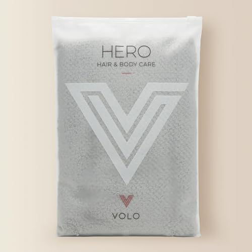 VOLO Hero Luna Gray Hair Towel | Ultra Soft, Super Absorbent, Quick Drying Nanoweave Fabric | Reduce Dry Time by 50% | Towel Wrap for All Hair Types | Anti Frizz & Anti Breakage | Reusable Packaging by VOLO