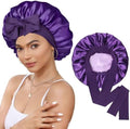 CHLINS Double Layer Satin Bonnet for Sleeping, Hair Bonnet for Curly Hair by CHLINS