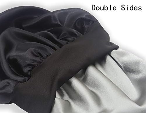 Kids Satin Bonnet Double Layer Wide Elastic Band Sleep Cap - Image 4