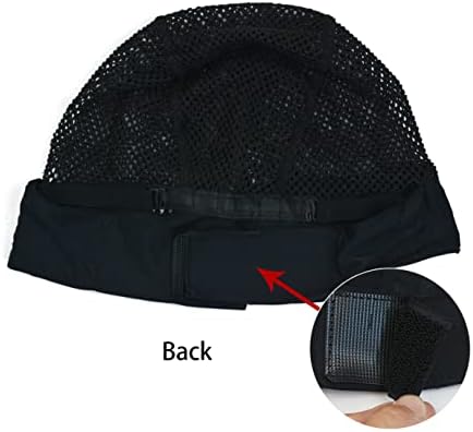 2 Pcs Headband Wig Caps Adjustable Big Hole Mesh Wig Grip Cap Ice Silk Material for Making Headband Wigs (Big Hole Caps) - Image 4