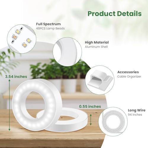 3.5" Grow Light, 5000K 96 LEDs Plant Lights for Indoor Growing - Image 3