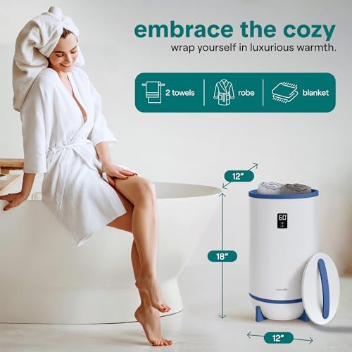 SereneLife Towel Heater for Bathroom & Spa | Portable Large Bucket Style Towel Warmer with Timer | 21L Luxury Electric Heater for Oversized Towels, Robes & Blankets | Auto Shut-Off | Fragrance Discs - Image 2