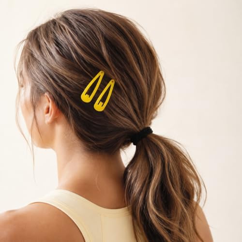 Yellow Hair Clips for Women, 2 Inch Metal Snap Clips 40 Pack - Image 4