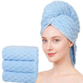 Super Soft Microfiber Hair Towels 3-Pack Lage Size (24x42 inch) for Women by BEELVTIFL