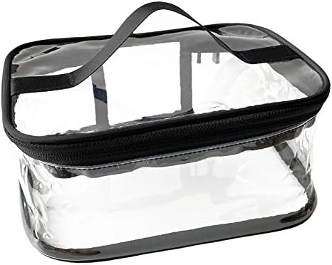 Toiletry Bag Makeup Cosmetic Clear Bag Portable Waterproof Transparent Travel Storage Black - Image 2