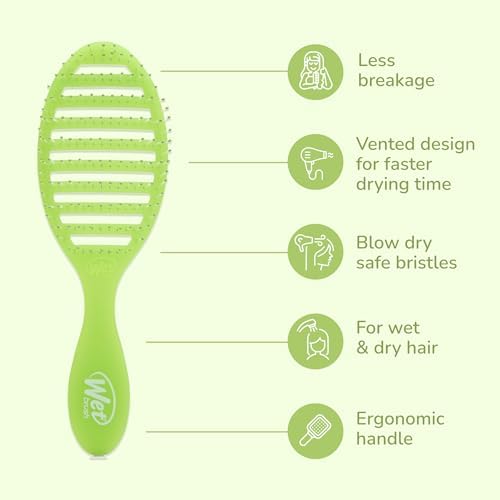 Wet Brush Speed Dry, Lime-A-Rita (Summer Quencher) - Vented Design & Soft HeatFlex Bristles Are Blow Dry Safe - Ergonomic Handle Manages Tangles - Pain-Free Hair Brush, Limited Edition - Image 4