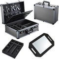 Yueieoun Professional Barber Case with Barber Clipper Tray Organizer, 6 Adjustable Clipper Slots & 8 Shear Holders, Portable Barber Carrying Case for Hair Tools & Supplies with Combo Locks by Yueieoun