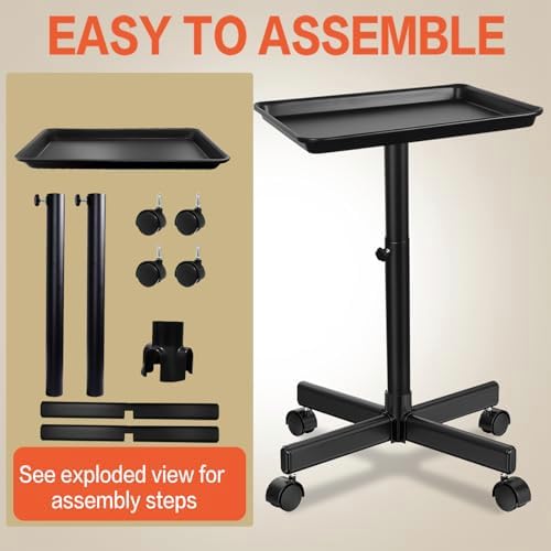 Salon Tray on Wheels Hair Color Tray Black - Image 4