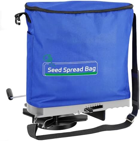 25lb Bag Seed Spreader with Waterproof Bag, Blue by Zipcase