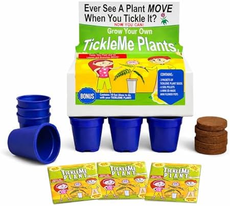 Deluxe Family Greenhouse Kit - Grow the Playful Plant that Closes Its Leaves When Tickled! Includes Mini Greenhouse, 3 Seed Packets, Soil Pellets & Pots - Fun Indoor Gardening Gift by TickleMePlantandZOMBIEPLANTProducts