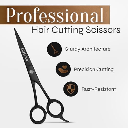 Facón Hair Cutting Scissors - Professional Hair Scissors 6.5 Inch Razor Edge Barber Shears Salon Hair Cutting Shears - Japanese Stainless Steel - Precision Cutting Premium Shears for Men, Women & Kids - Image 2