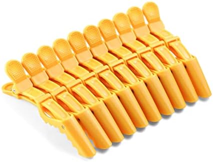 10pcs/set Multicolor Croc Clips Transparent Plastic Hairdresser Clip Hair Styling Sectioning Barrettes Professional Non Slip Alligator Clip Salon DIY Accessories Hairpins (10pcs-Yellow) - Image 2