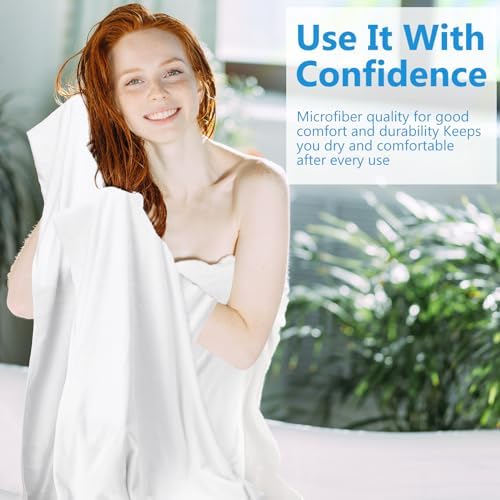 SmoothNovelty 16 Pack Microfiber Bath Towels Bulk, Simple, White - Image 5