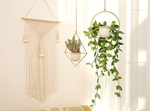 Mkono Macrame Hair Bow Holder Hanging Hair Clips Hanger Headband Storage Organizer Fringe Boho Wall Decor Tassels Bow Organizer for Baby Girls Room Ornament Gift,Ivory(Clips Not Included) - Image 3