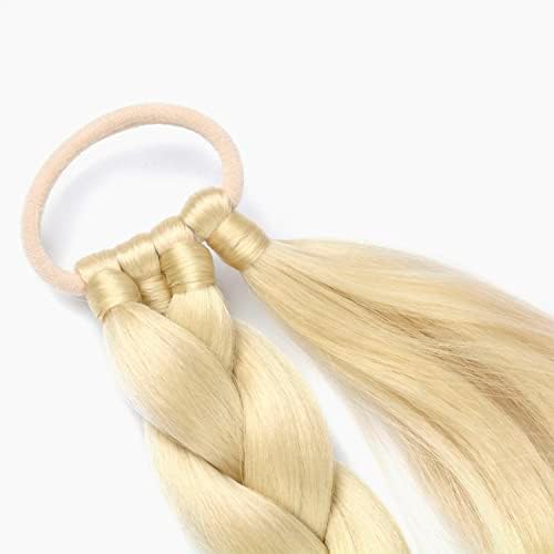 2 Pack Braided Ponytail with Hair Tie Straight Wrap Around Hair Extensions - Image 4