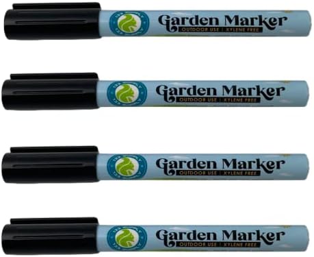 Garden Marker Pen (4 Pack) | Weather & UV Fade Resistant Black Permanent Markers for Plant Labels, Nursery Tags, Garden Tools, and Outdoor Use by 133+SUPPLY