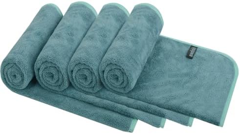 KinHwa Bathroom Hand Towels, Microfiber Face Towels, 16x30 Inch, 4 Pack by KinHwa