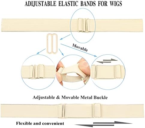 Adjustable Straps For Wigs And Making Wigs，Adjustable Elastic Bands (Beige, 1‘’ x 10pcs) - Image 3