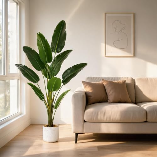 Garvee 4FT Artificial Banana Tree with Planter, Fake Tropical Trees - Image 4