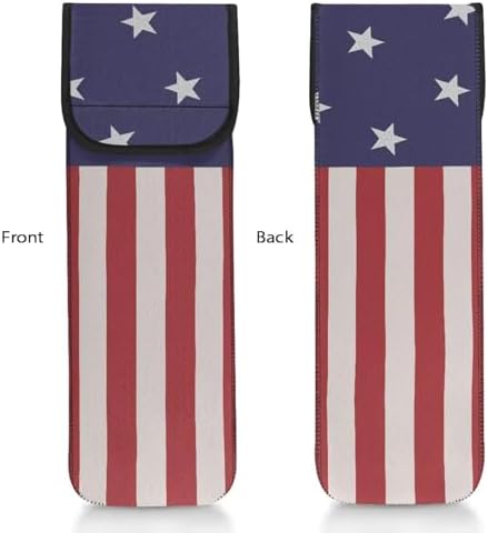 Flat Iron Case Heat Resistant Travel Bag Curling Iron Organizers and Storage Neoprene Straightener Holder and Silicone Hot Hair Tools Travel Bag American Flag - Image 2