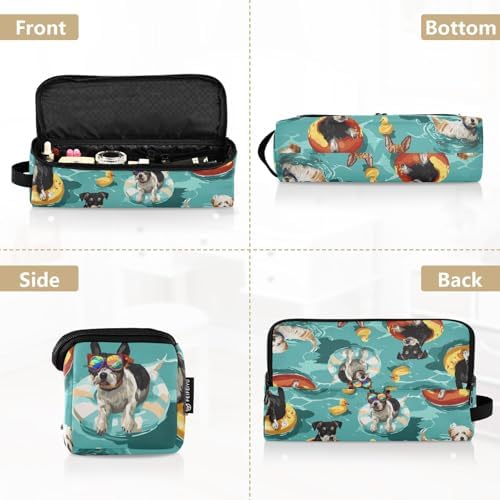 Hair Tools Travel Bag with Heat Resistant Mat Detachable 2-in-1 Curling Iron Travel Case Hot Tools Organizer for Straightener Flat Iron Teal Swimming Pool Dogs and Ducks - Image 5