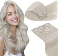 LaaVoo Clip in Hair Extensions Real Human Hair for Wedding 18 Inch 120g by LaaVoo