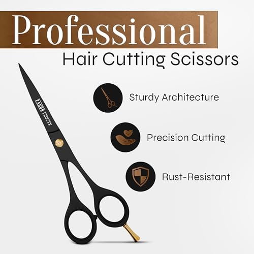 Facón Hair Cutting Scissors - Professional Hair Scissors 6.5 Inch Razor Edge Barber Shears Salon Hair Cutting Shears - Japanese Stainless Steel - Precision Cutting Premium Shears for Men, Women & Kids - Image 2