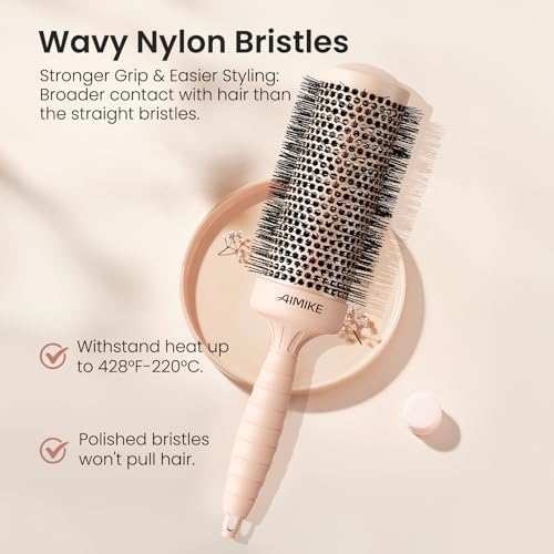 AIMIKE Round Brush for Blow Out, Extra Long Round Hair Brush - 2.1" Barrel - Image 6