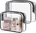 PACKISM Clear Makeup Bag for Travel - TSA Approved Toiletry Bag, 2 Black by Packism