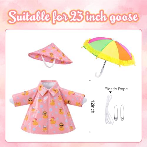 3 Pcs Raincoat Porch Goose Outfits, 23" Lawn Goose Statue Costume Cloth - Image 2