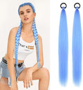 2 Pc Blue Ponytail Extension 26'' Long Braided Ponytail Extension for Women by LyoRuSi