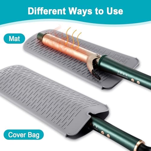 Shappy 2 Pcs Heat Resistant Curling Iron Flat Iron Travel Case,Marble - Image 4
