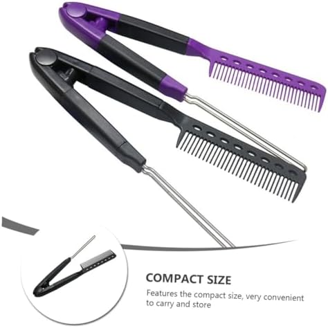 V-Shaped Hair Straightening Comb Professional Hairstyling Brush 9.2 Inches Tension Styling Tool For Salon Blowout Trimming Fine Thick Curly Hair No Heat Maneuvering Grip Portable - Image 3