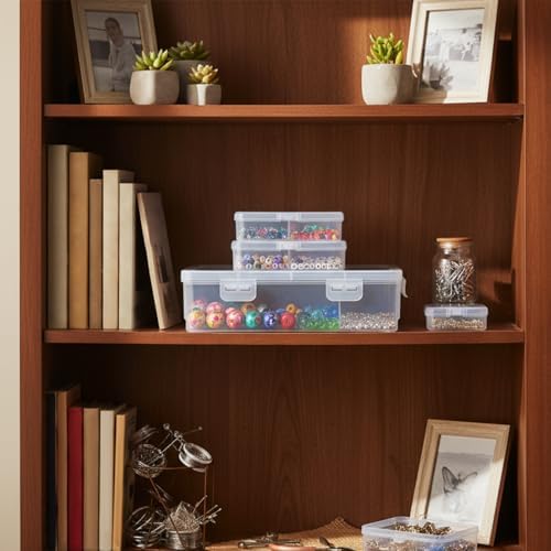 Jetec 6 Pieces Small Clear Plastic Storage Box, 4 Size - Image 6