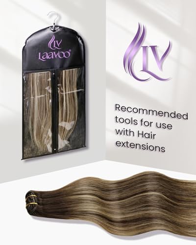 LaaVoo Clip in Hair Extensions Real Human Hair 12in 5pc 80g Remy - Image 4