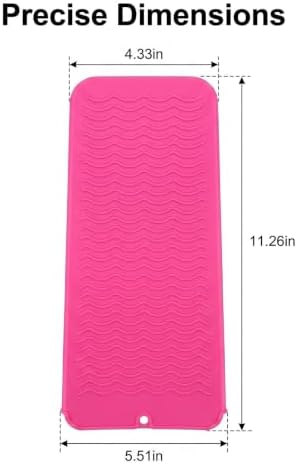 2 Pcs Heat Resistant Mat for Curling Iron Straightener, Silicone Hair Tool Pouch Bag for Hairstylist, Portable Hot Tools Travel Accessories Essentials Storage Pad for Women - Pink - Image 2