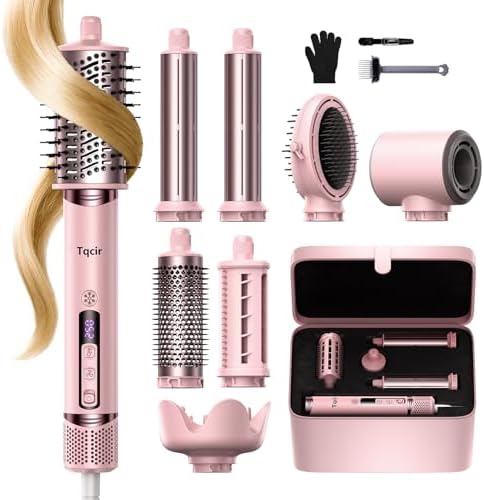 Tqcir 8 in 1 Hot Air Styler, Powerful Hair Dryer Brush with AutoWrap Curler by TqcirHairBeauty