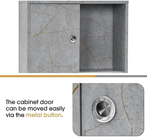 BarberPub Wall Mounted Storage Cabinet for Salon 7136 (Gold&Grey) - Image 4